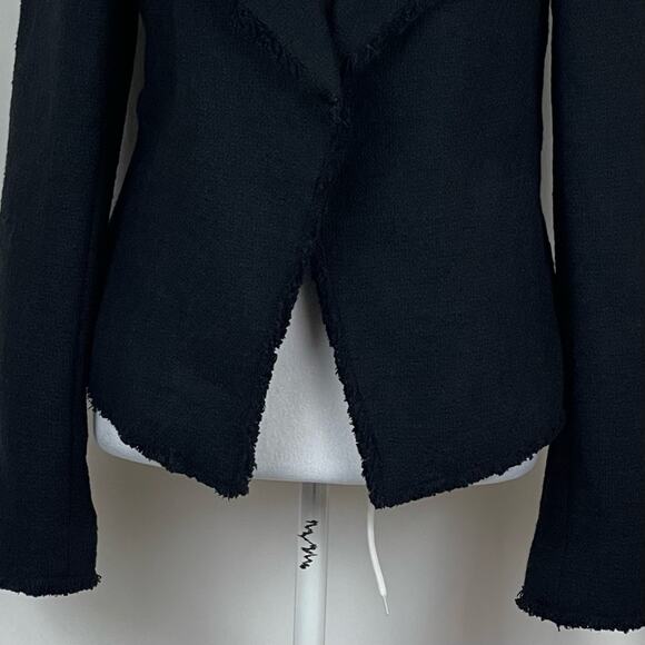 LOFT Black Raw Edge Woven Career Academia Jacket Blazer NWT Size 6 - Picture 4 of 13